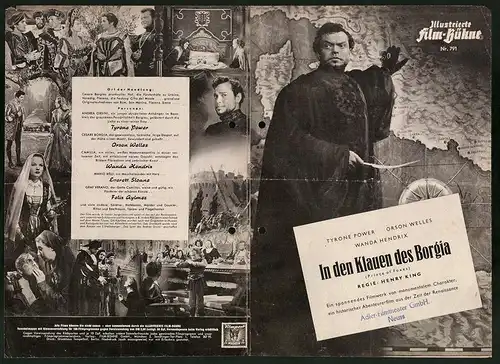 Filmprogramm IFB Nr. 791, In den Klauen des Borgia, Tyrone Power, Orson Welles, Regie: Henry King