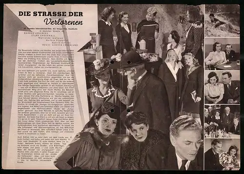 Filmprogramm IFB Nr. 561, Die Strasse der Verlorenen, Barbro Kollberg, Sture Lagerwall, Regie: Goesta Cederlund