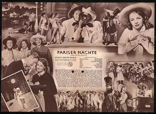 Filmprogramm IFB Nr. 1362, Pariser Nächte, Die Bernards, Xenia Monty, Regie: Ralph Baum