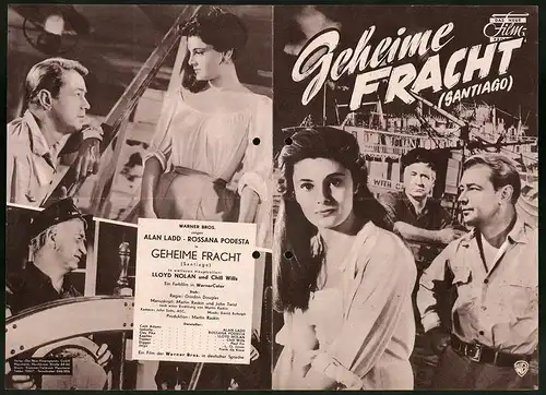 Filmprogramm DNF, Geheime Fracht - Santiago, Alan Ladd, Rossana Podesta, Regie: Gordon Douglas