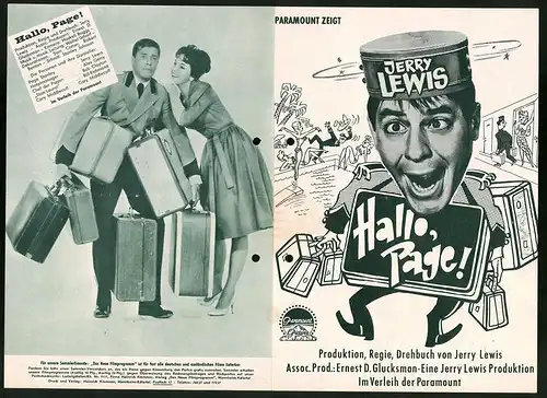 Filmprogramm DNF, Hallo, Page!, Jerry Lewis, Alex Gerry, Regie: Jerry Lewis