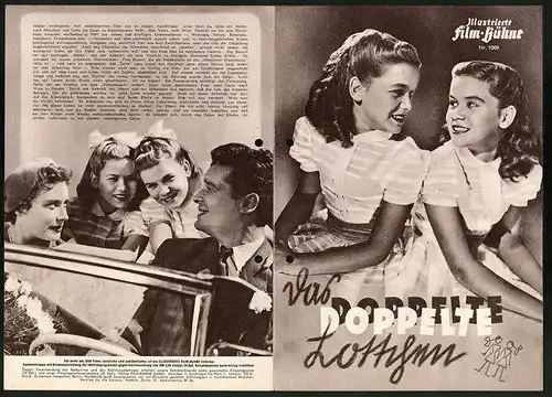 Filmprogramm IFB Nr. 1009, Das doppelte Lottchen, Jutta u. Isa Günther, Antje Weisgerber, Regie: Josef von Baky