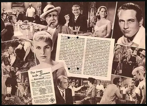 Filmprogramm IFB Nr. 4266, Der lange, heisse Sommer, Paul Newman, Joanne Woodward, Regie: Martin Ritt