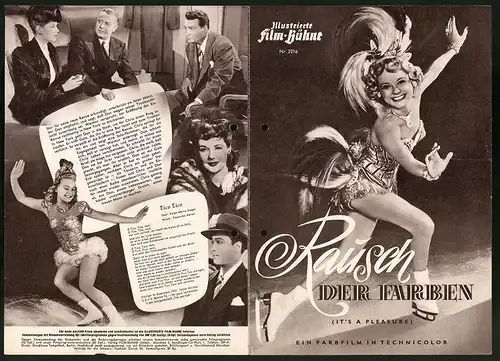 Filmprogramm IFB Nr. 2216, Rausch der Farben, Sonja Henie, Michael O`Shea, Regie: William A. Seiter