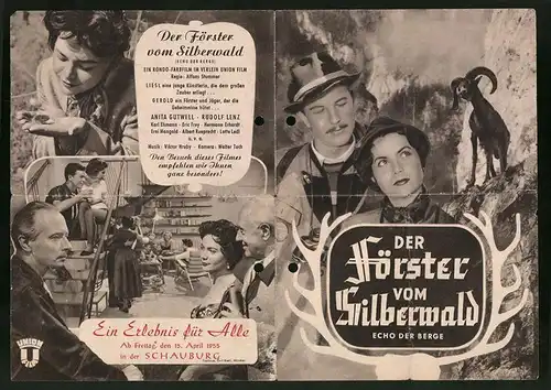 Filmprogramm unbekannt, Der Förster vom Silberwald, Rudolf Lenz, Anita Gutwell, Regie: Alfons Stummer