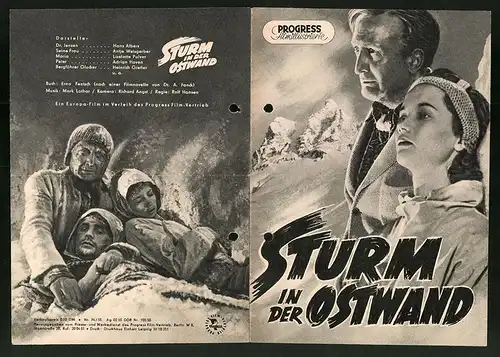 Filmprogramm PFI Nr. 74 /55, Sturm an der Ostwand, Hans Albers, Antje Weisgerber, Regie: Rolf Hansen