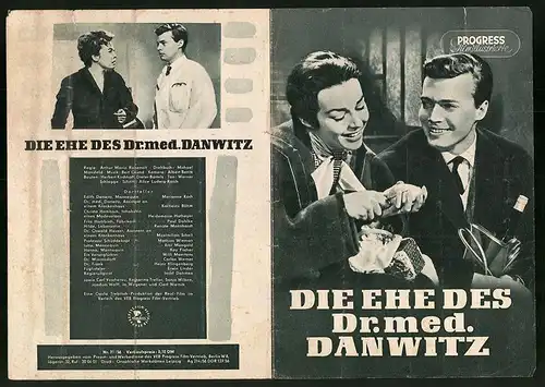 Filmprogramm PFI Nr. 71 /56, Die Ehe des Dr. med. Danwitz, Marianne Koch, Karlheinz Böhm, Regie: A. M. Rabenalt