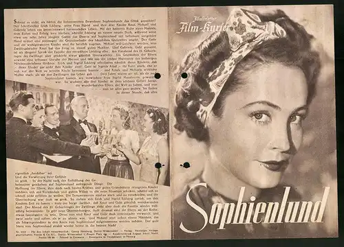 Filmprogramm IFK Nr. 3310, Sophienlund, Harry Liedtke, Käthe Haack, Regie: Heinz Rühmann