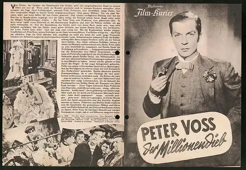 Filmprogramm PFI Nr. 3360, Peter Voss - Der Millionendieb, Viktor de Kowa, Hans Leibelt, Regie: Karl Anton