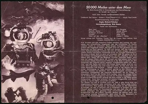 Filmprogramm Programm von Heute Nr. 428, 20000 Meilen unter dem Meer, Kirk Douglas, James Mason, Regie: R. Fleischer