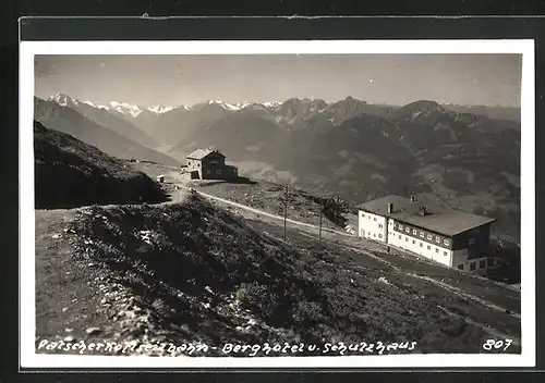 AK Berghütte, die Patscherkoflseilbahn am Berghotel und Schulzhaus