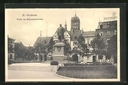 AK M. Gladbach, Partie am Bismarckdenkmal