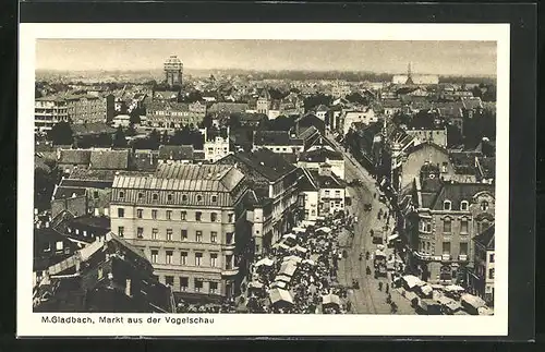 AK M.-Gladbach, Markt aus der Vogelschau