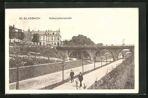 AK M. Gladbach, Hohenzollernstrasse mit Brücke