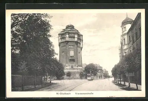 AK M. Gladbach, Viersenerstrasse mit Wasserturm