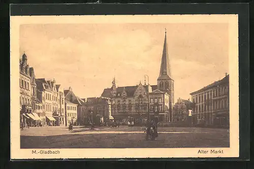 AK M. Gladbach, Blick auf den alten Markt