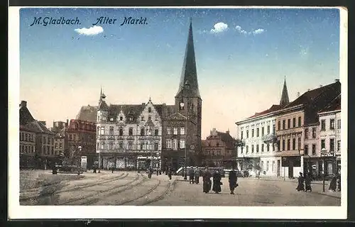 AK M. Gladbach, Blick auf den alten Marktplatz