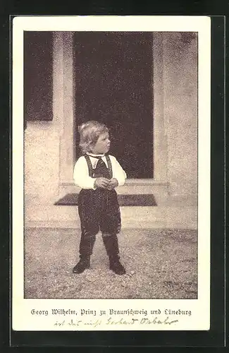 AK Georg Wilhelm, Prinz von Braunschweig und Lüneburg, der kleine Junge im Hof