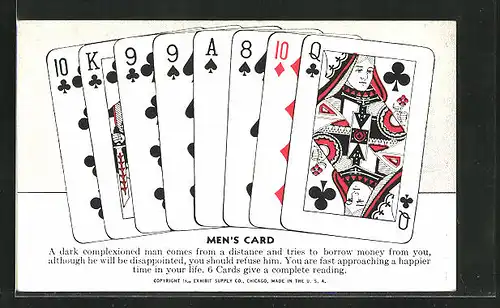 AK Men`s Card, Hellsehen in einem Kartenspiel