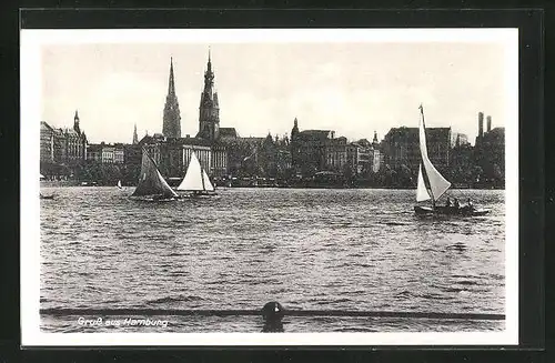 AK Hamburg, Blick auf die Stadt