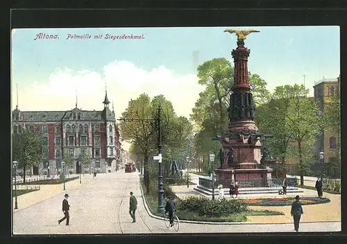 AK Hamburg-Altona, Palmaille-Strasse mit Siegesdenkmal