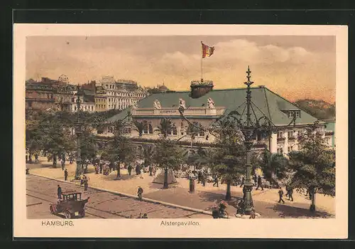 AK Hamburg-Neustadt, Alsterpavillon aus der Vogelschau