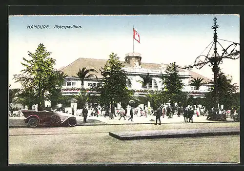 AK Hamburg-Neustadt, Alsterpavillon mit Terrasse