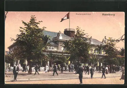 AK Hamburg-Neustadt, Alsterpavillon mit Terrasse
