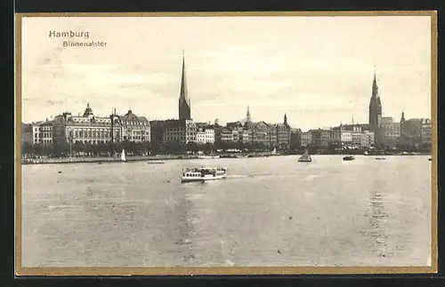 AK Hamburg-Neustadt, Binnenalster mit Stadtansicht