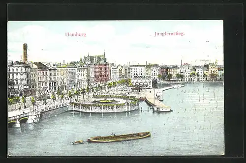 AK Hamburg-Neustadt, Jungfernstieg aus der Vogelschau