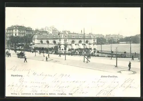 AK Hamburg-Neustadt, Alsterpavillon mit Binnenalster