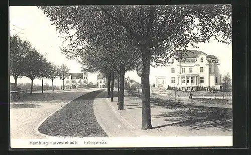 AK Hamburg-Harvestehude, Heilwigstrasse mit Gebäudeansicht