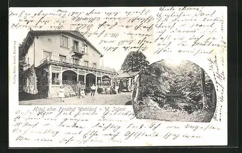 AK Hamburg-Wohldorf, Hotel Alter Forsthof mit Teich