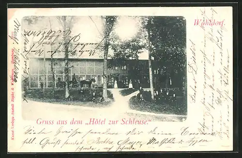 AK Hamburg-Wohldorf, Hotel Zur Schleuse mit Terrasse
