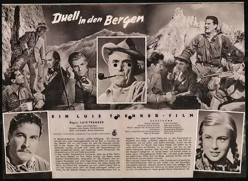 Filmprogramm IFB Nr. 928, Duell in den Bergen, Luis Trenker, Marianne Hold, Regie: Luis Trenker