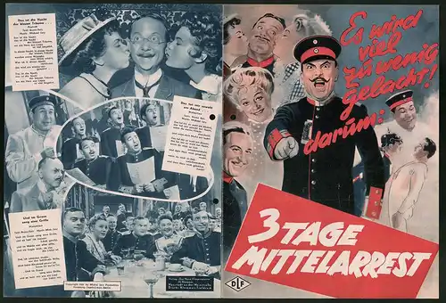 Filmprogramm DNF, Drei Tage Mittelarrest, Ernst Waldow, Grethe Weiser, Regie: Georg Jacoby