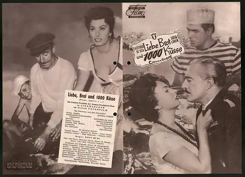 Filmprogramm DNF, Liebe, Brot und 1000 Küsse, Sophia Loren, Vittorio De Sica, Regie: Dino Risi