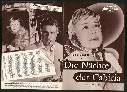 Filmprogramm IFB Nr. 3939, Die Nächter der Cabiria, Giulietta Masina, Francois Perrier, Regie: Federico Fellini