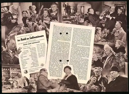 Filmprogramm IFB Nr. 2302, Der Raub der Sabinerinnen, Paul Hörbiger, Fita Benkhoff, Regie: Kurt Hoffmann