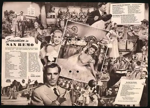 Filmprogramm IFB Nr. 1220, Sensation in San Remo, Marika Rökk, Peter Pasetti, Regie: Georg Jacoby
