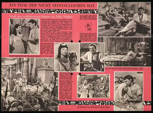 Filmprogramm unbekannt, Sinuhe der Ägypter, Jean Simmons, Victor Mature, Regie: Michael Curtiz