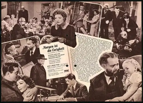 Filmprogramm IFB Nr. 2895, Morgen ist die Ewigkeit, Orson Welles, Claudette Colbert, Regie: Irving Pichel