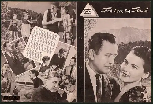 Filmprogramm DNF, Ferien in Tirol, Hans Söhnker, Edith Mill, Regie: Wolfgang Schleif