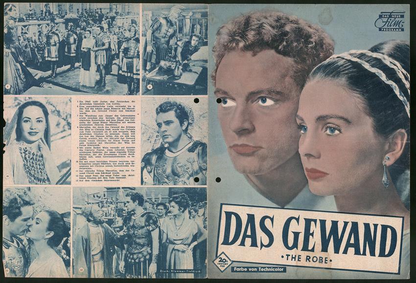 Filmprogramm DNF, Das Gewand, Richard Burton, Jean Simmons, Regie Henry Koster Nr. 10624014 Filmprogramm DNF, Das Gewand, Richard Burton, Jean Simmons, Regie Henry Koster Nr. 10624014
