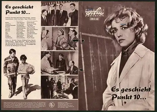 Filmprogramm PFP Nr. 105 /58, Es geschieht Punkt 10..., Serge Reggiani, Jeanne Moreau, Regie: Gilles Grangier