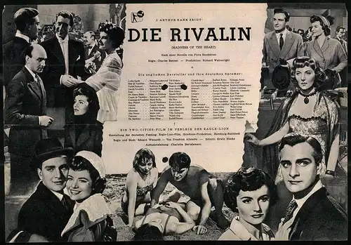 Filmprogramm IFB Nr. 774, Die Rivalin, Margaret Lockwood, Maxwell Reed, Regie: Charles Bennet