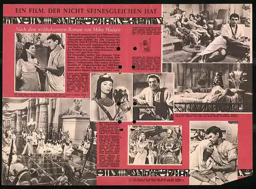 Filmprogramm unbekannt, Sinuhe der Ägypter, Jean Simmons, Victor Mature, Regie: Michael Curtiz