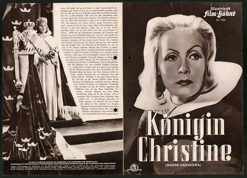 Filmprogramm IFB Nr. 1202, Königin Christine, Greta Garbo, John Gilbert, Regie: Rouben Mamulian