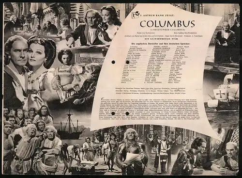 Filmprogramm IFB Nr. 772, Columbus, Fredric March, Florence Eldridge, Regie: David Macdonald