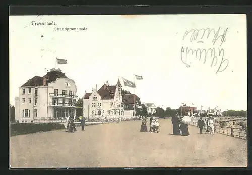 AK Travemünde a. d. Ostsee, Strandhotel an der Strandpromenade